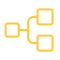 Cloud infrastructure icon yellow