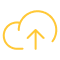 Cloud migration icon yellow